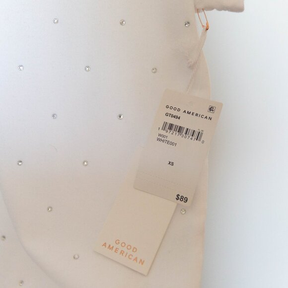 Good American T shirt with crystal beads  white size XS - Picture 5 of 6